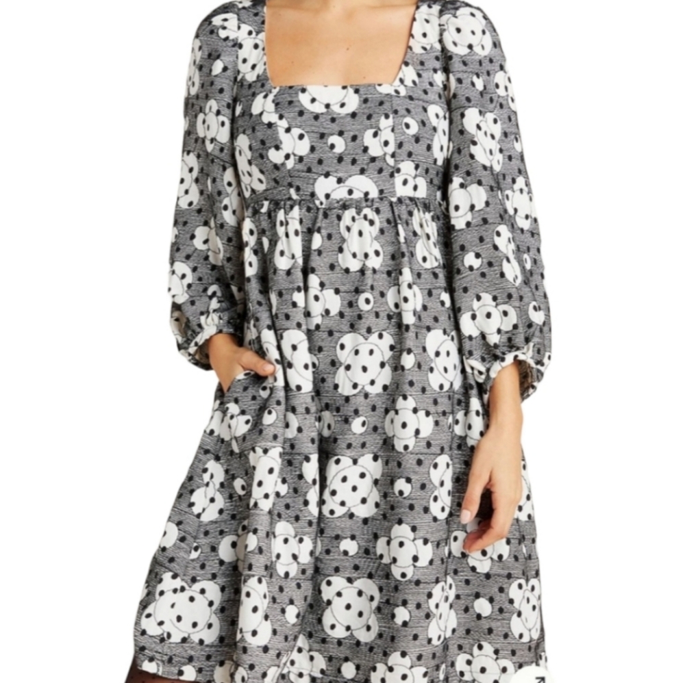 Anthropologie Retro Square Neck Babydoll Dress - Picture 14 of 16